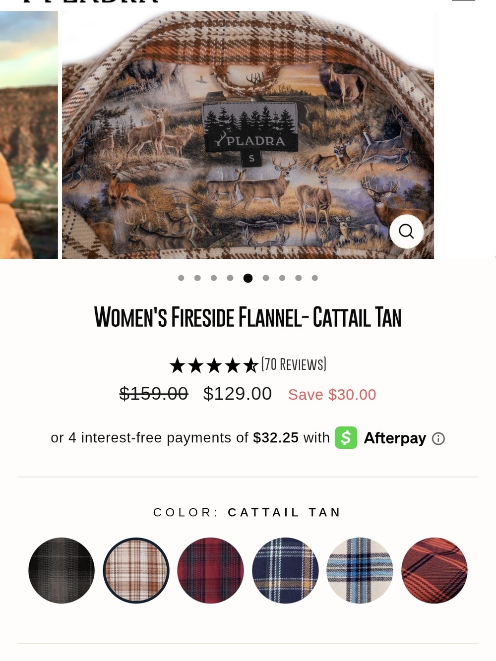 NWT Women's Fireside Cotton Flannel Button-Down Shirt - Cattail Tan Large L - Picture 4 of 10